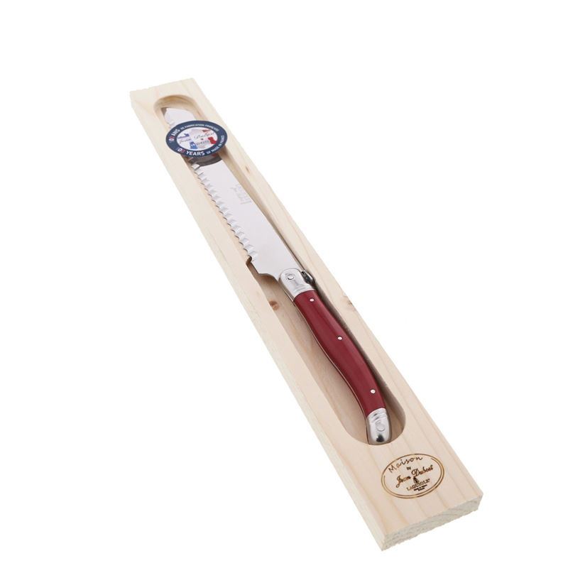 Laguiole by Jean Dubost – Authentic French Made Maison Red Bread Knife (Made in France)
