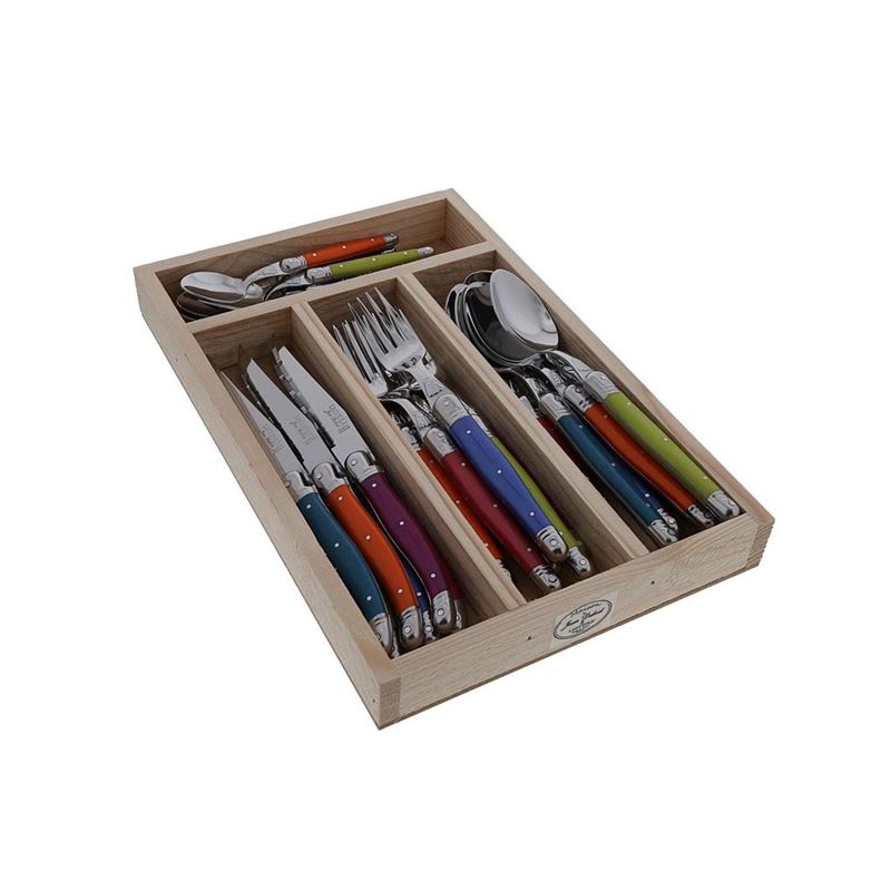 Laguiole by Jean Dubost – Authentic French Made Maison Iridescence 24pc Cutlery Set (Made in France)