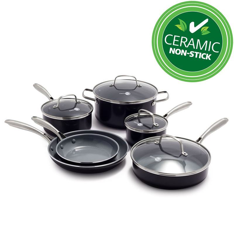 GreenPan – Porpoise Thermolon CERAMIC Non-Stick 6pc Cookware Set Black