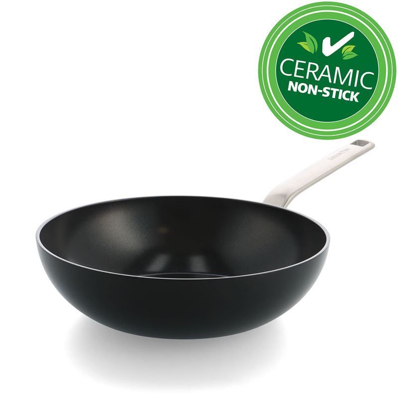 Greenpan – Evolution Thermolon CERAMIC Non-Stick Induction Black 28cm Open Wok