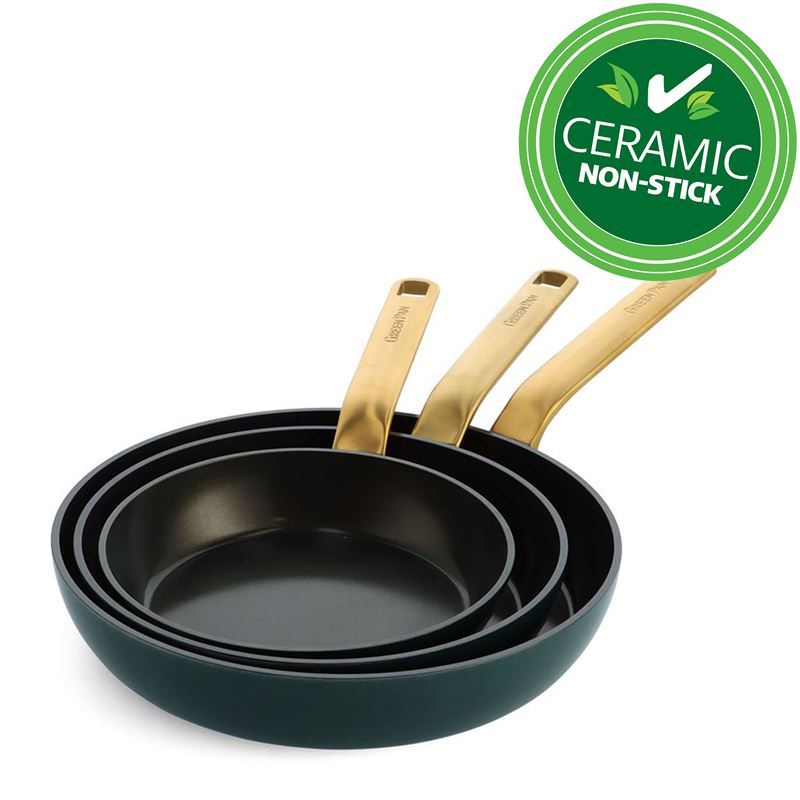 Greenpan – One Five Thermolon CERAMIC Non-Stick Induction 3pc Frypan Set 20 + 24 +28cm