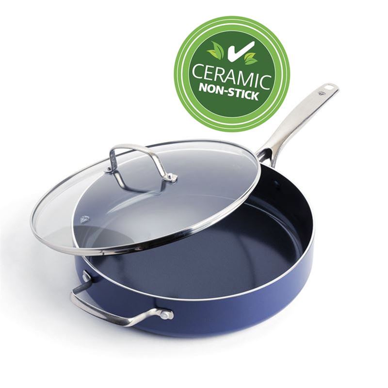 Blue Diamond – Ceramic Non-Stick Induction 28cm Covered Deep Skillet 4.3Ltr Dark Blue