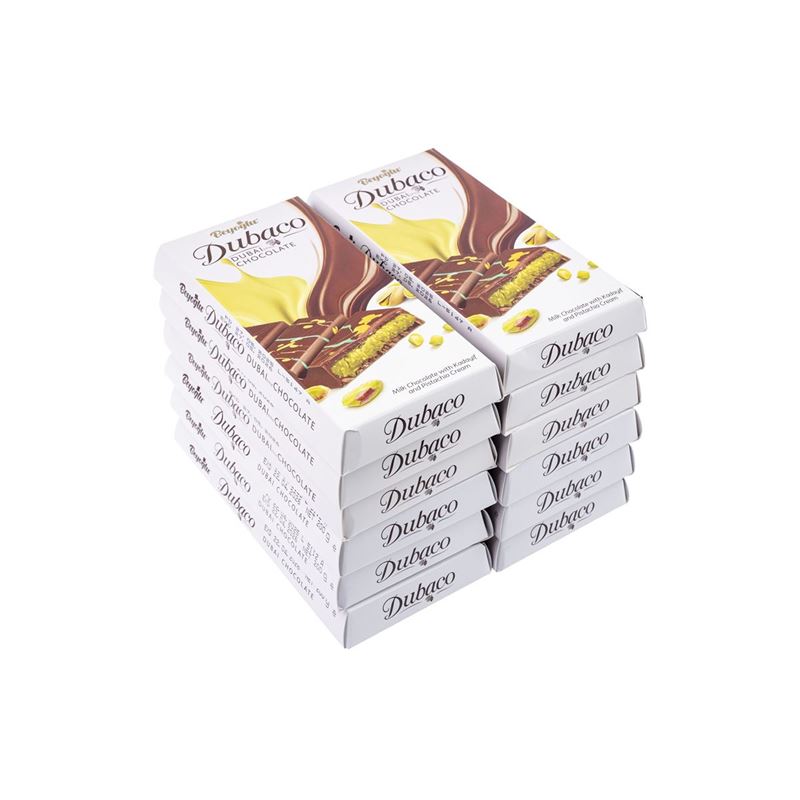 Beyoglu – Dubaco Dubai Style Pistachio Chocolate Block 200g Pack of 12 BULK BUY DOZENS (Product of Türkiye)
