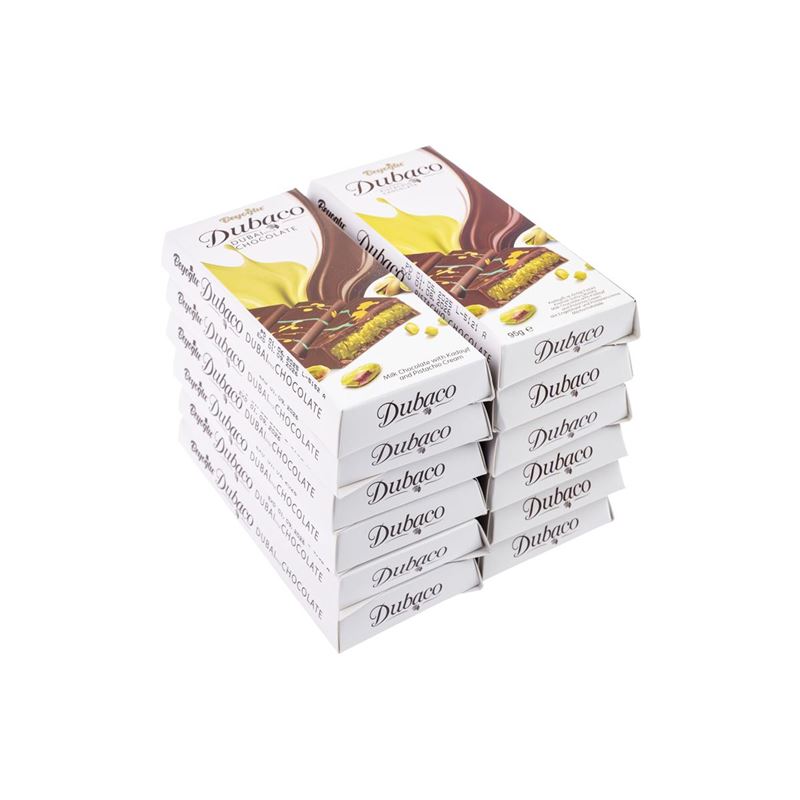 Beyoglu – Dubaco Dubai Style Pistachio Chocolate Block 95g Pack of 12 BULK BUY DOZENS (Product of Türkiye)