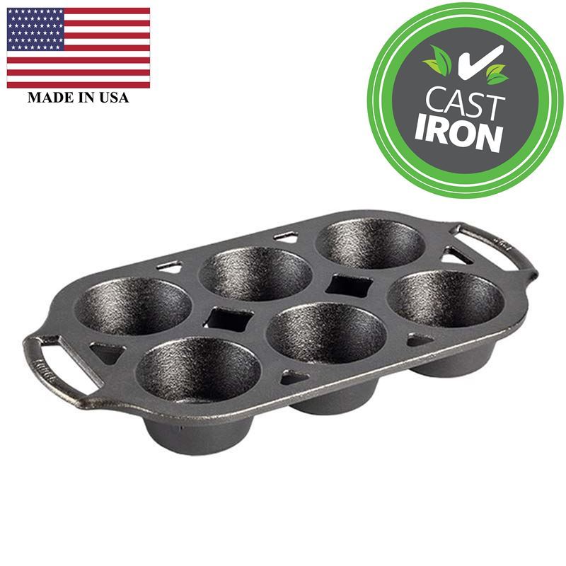 Lodge – Cast Iron 6 Cup Muffin Pan (Made in the U.S.A)
