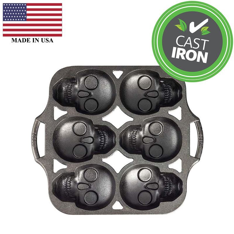 Lodge – Logic Cast Iron Mini Skull Cake Pan (Made in the U.S.A)