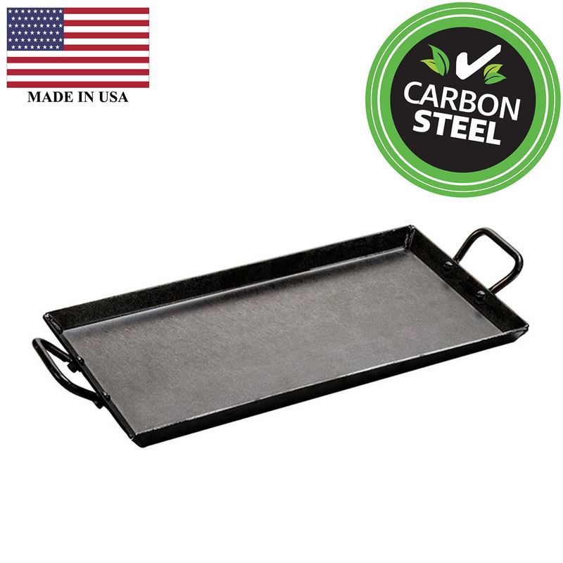 Lodge – Seasoned Carbon Steel 46×25.5cm Griddle Pan (Made in the U.S.A)