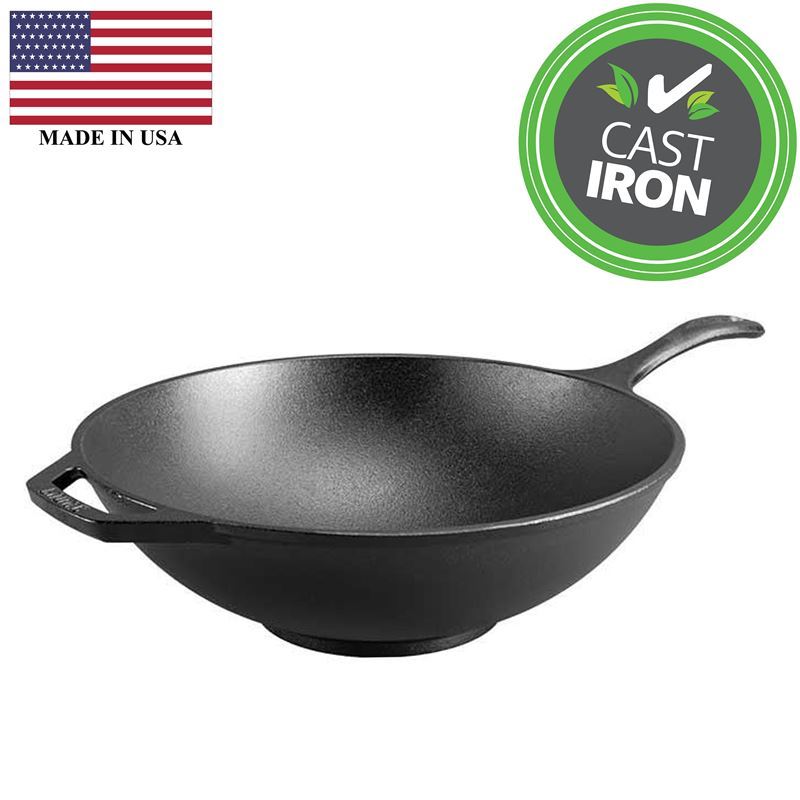Lodge – Logic Cast Iron Chef’s Collection 32cm Wok (Made in the U.S.A)