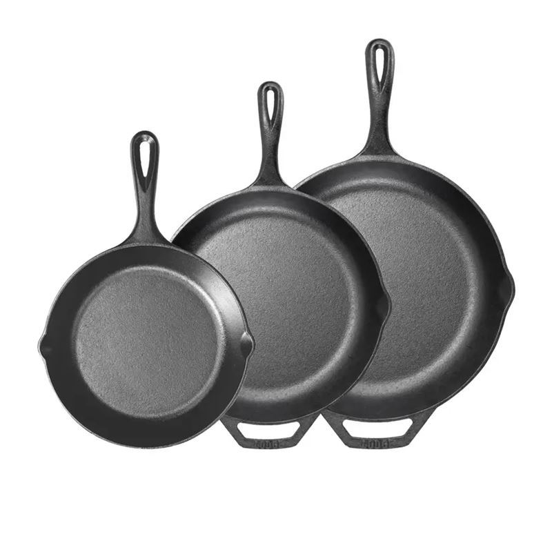 Lodge – Logic Cast Iron Chef’s Collection 3pc Skillet 20cm + 25cm + 30cm Pack (Made in the U.S.A)
