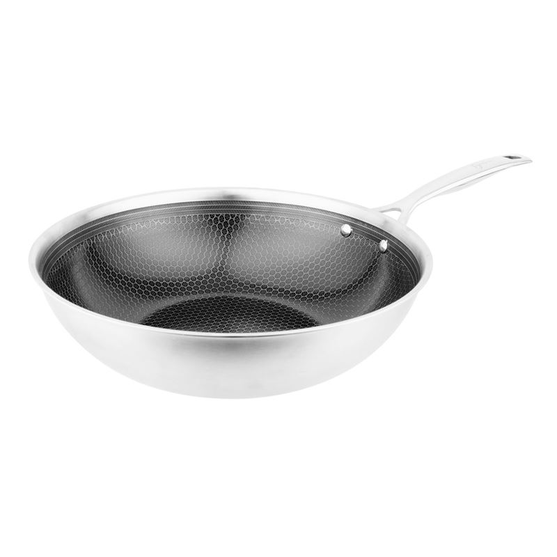 Pyrolux – Pyrohex Tri-Ply Brushed Stainless Steel CERAMIC Non-Stick Wok 32cm