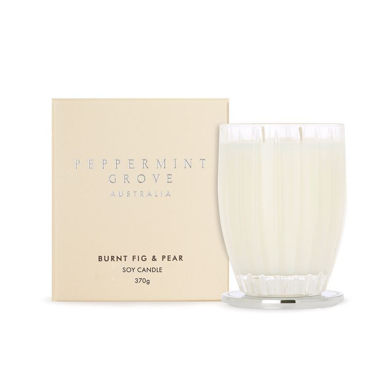 Peppermint Grove – Burnt Fig & Pear Large Soy Candle 370g