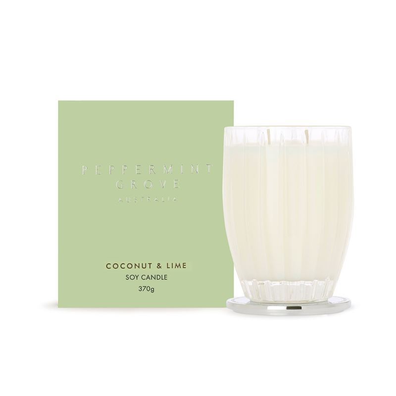 Peppermint Grove – Coconut & Lime Large Soy Candle 370g