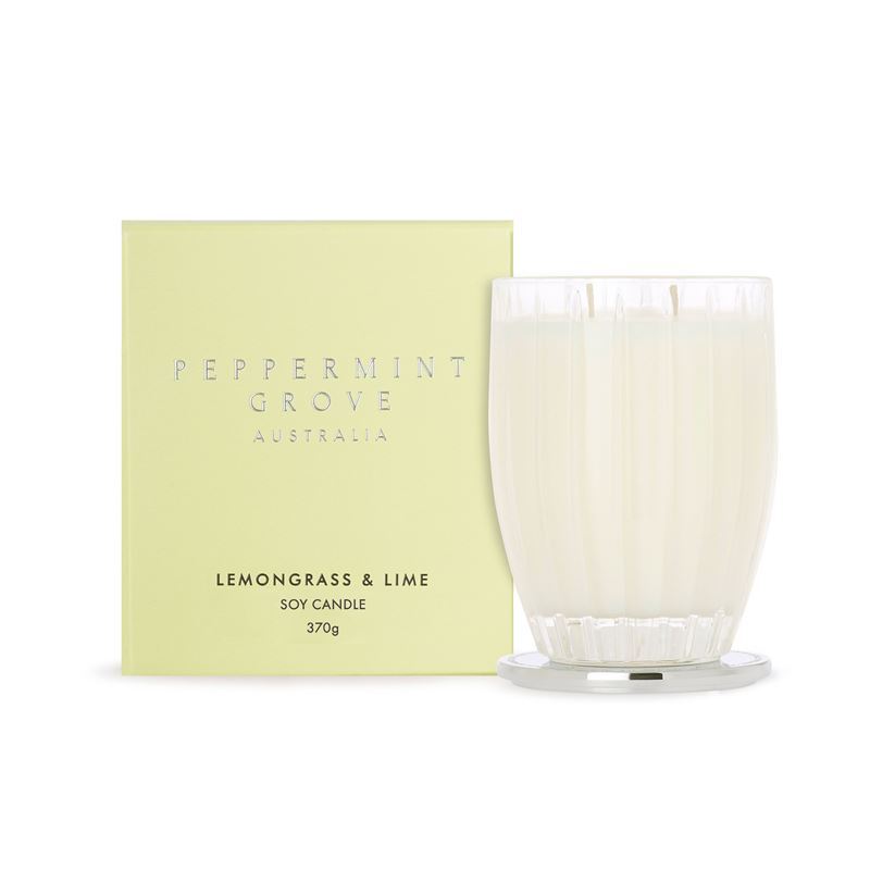 Peppermint Grove – Lemongrass & Lime Large Soy Candle 370g