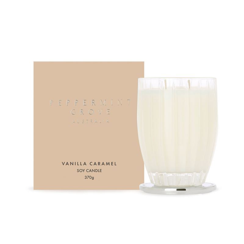Peppermint Grove – Vanilla Caramel Large Soy Candle 370g