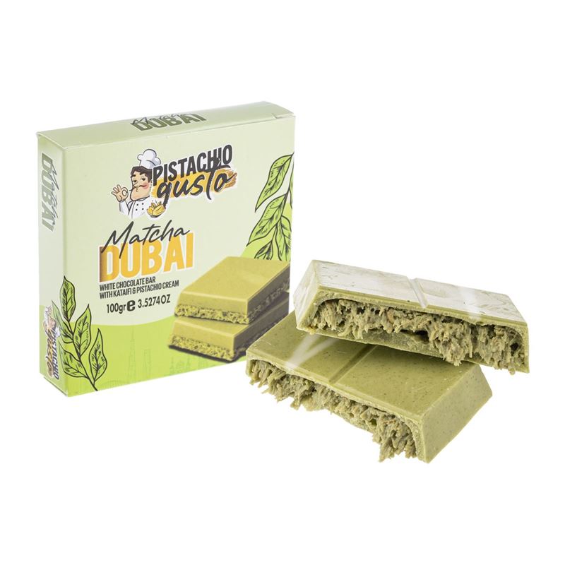 ByGusto – Dubai Style White Chocolate Matcha with Kataifi & Pistachio Cream 100g (Product of Türkiye)