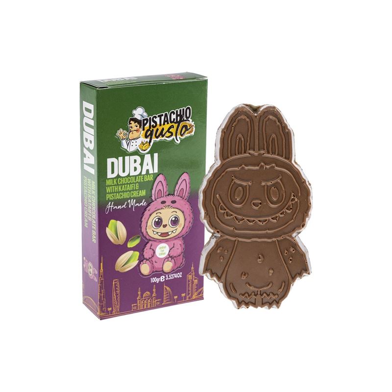 ByGusto – LABUBU Inspired Dubai Style Belgian Chocolate 3D Shaped Bunny 100g (Product of Türkiye)