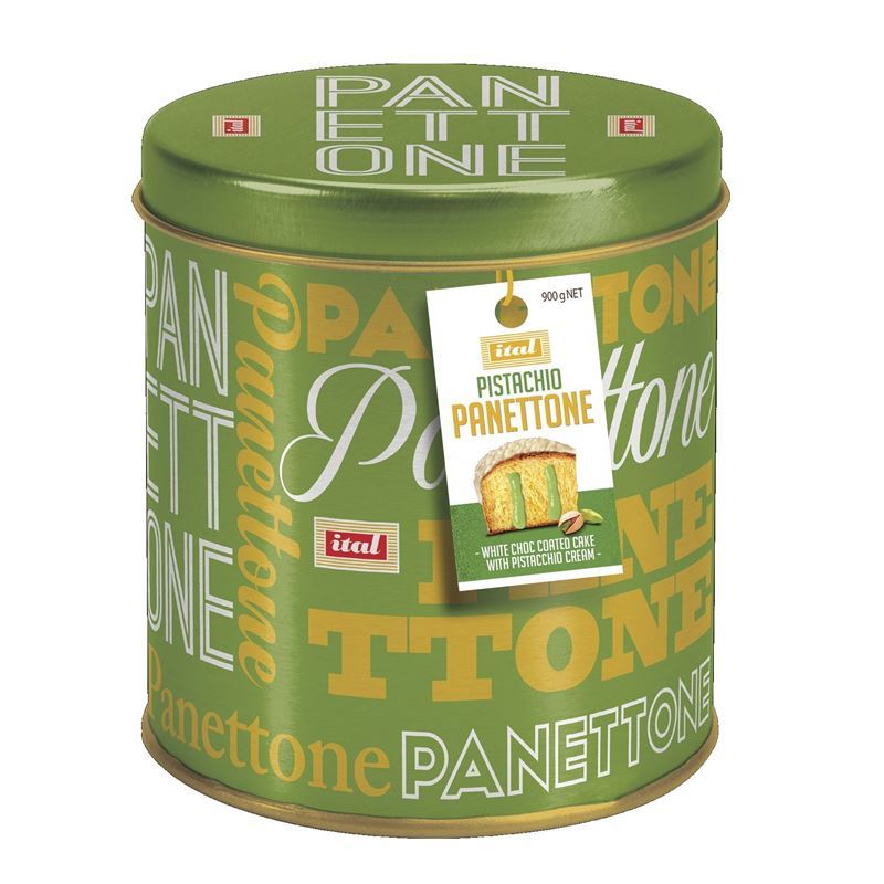 Ital – Panettone White Chocolate and Pistachio Cream 900g (Product of Australia)