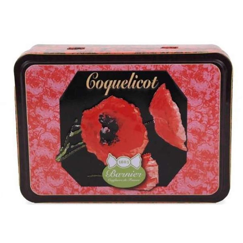 Barnier – Frosted Red Poppy Candies in Poppy Decor Gift Tin 150g