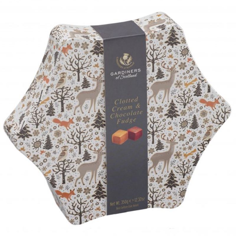 Gardiners – Clotted Cream Chocolate Fudge in Christmas Star 350g (Product of Scotland)