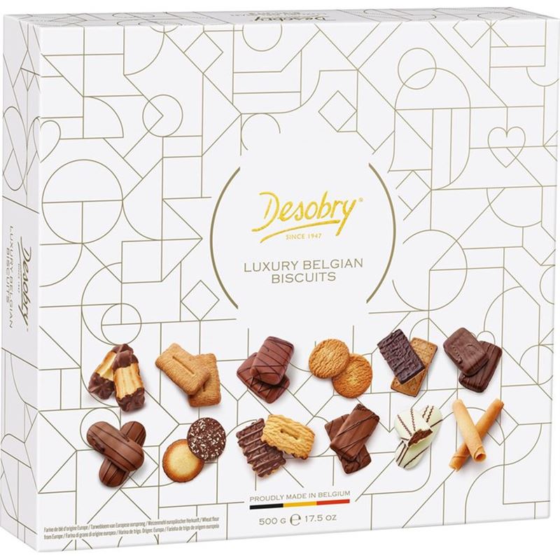 Desobry – Luxury Belgian Biscuit Assortment Gift Box 450g (Product of Belgium)