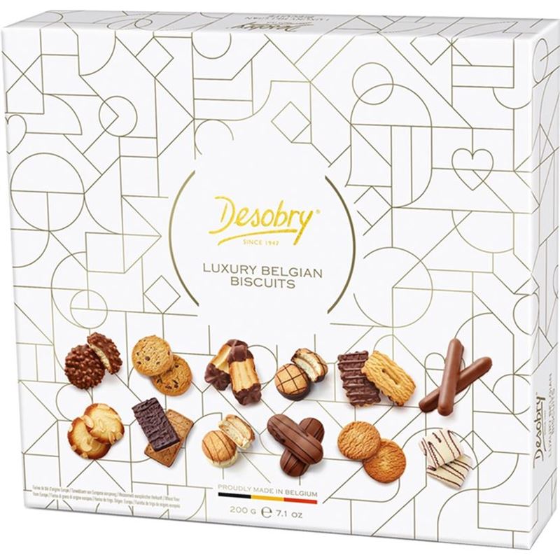 Desobry – Luxury Belgian Biscuit Assortment Gift Box 200g (Product of Belgium)