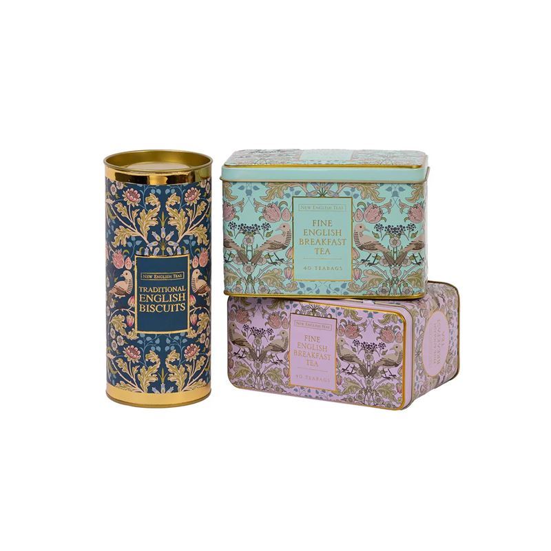 New English Teas – Song Thrush 360g Tea with Biscuits Gift Set