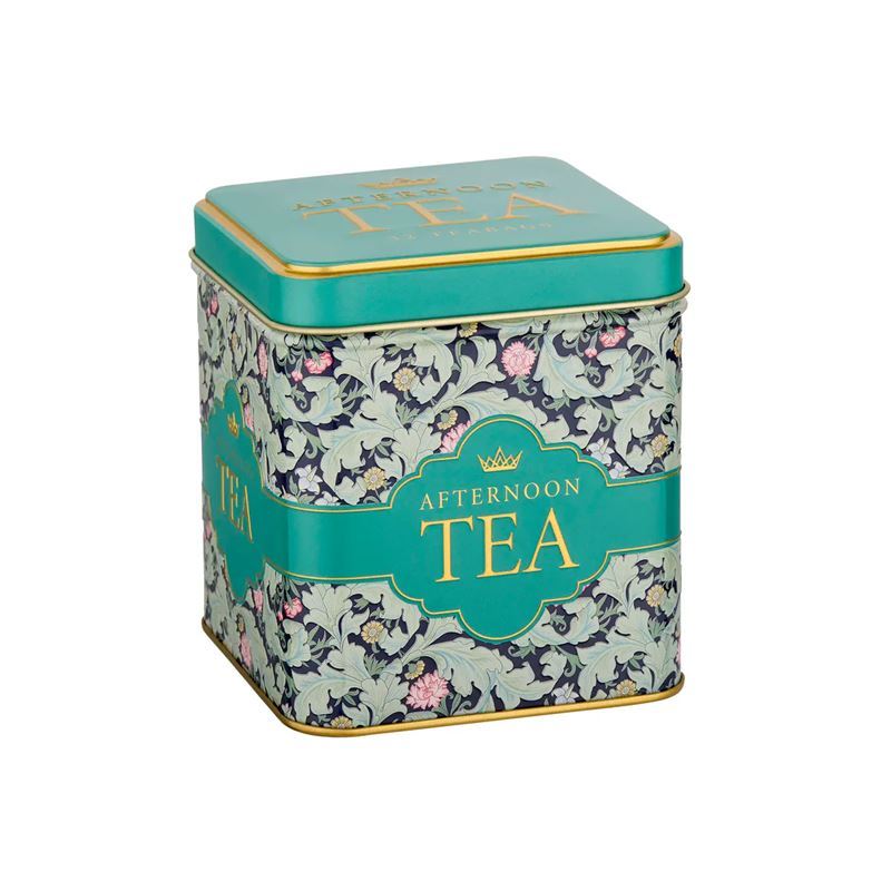 New English Teas – Tapestry Collection 32 English Afternoon Tapestry Green Leaves Square Gift Tin 64g