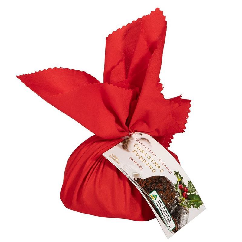 Traditional Foods Australia – Traditional Steamed Christmas Pudding in Cloth 400g (Made in Australia)