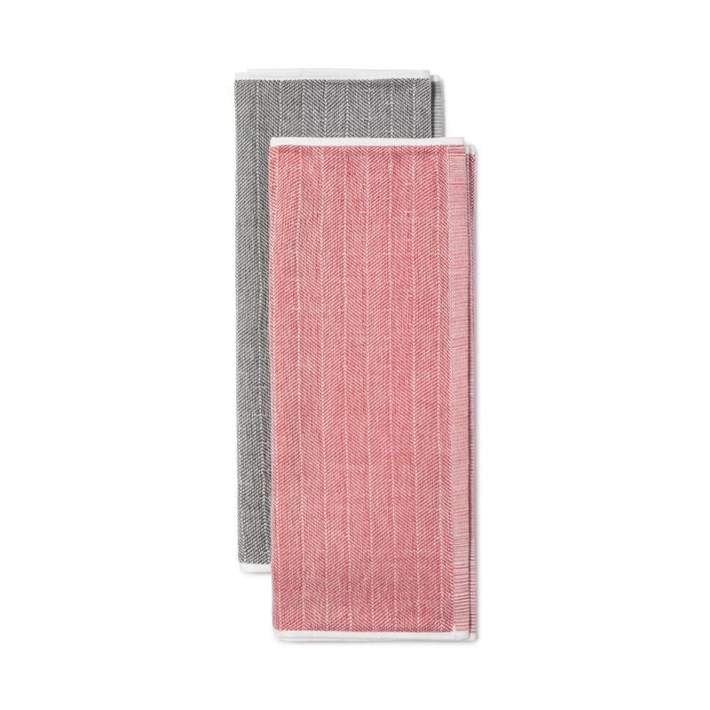 KitchenAid – Empire Red & Charcoal Grey 70x44cm Cotton Tea Towels Set of 2