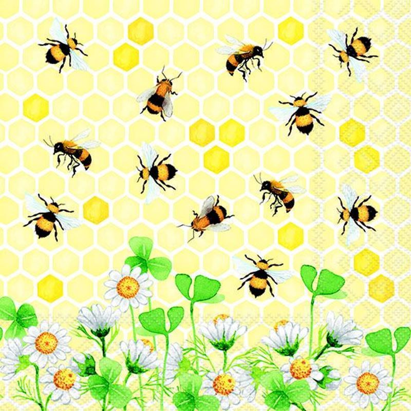 Paperie – Ambiente Luncheon 3-Ply 33x33cm Paper Napkins Pack of 20 Bees Joy (Made in the Netherlands) Paperie – Ambiente Luncheon 3-Ply 33x33cm Paper Napkins Pack of 20 Bees Joy (Made in the Netherlands)