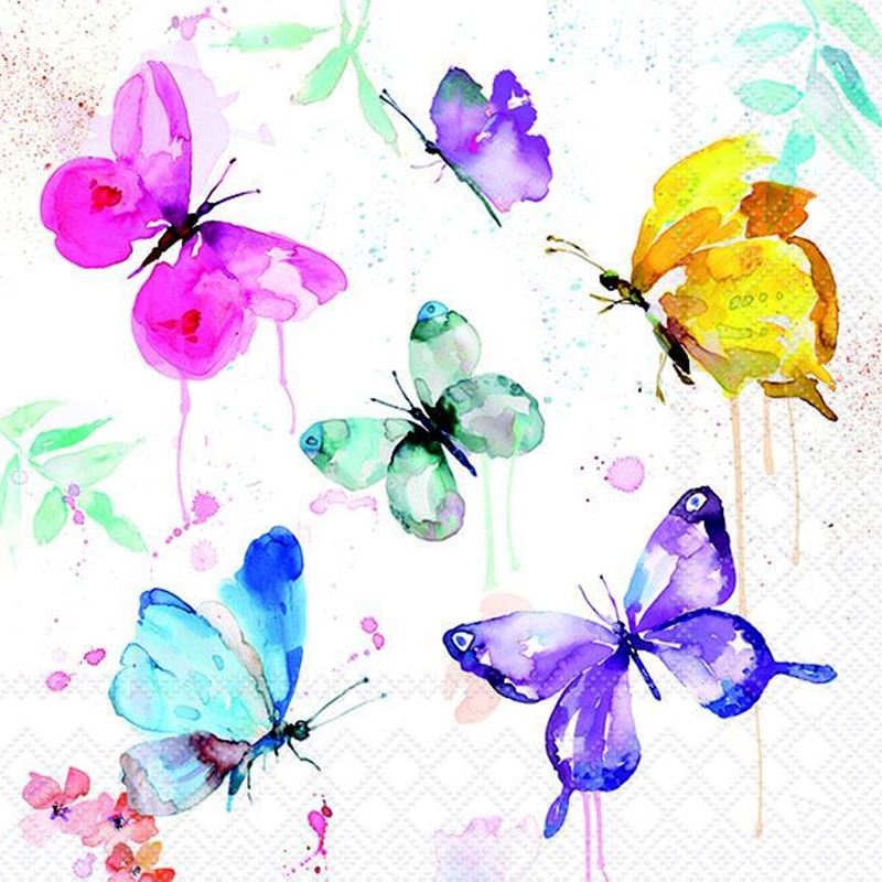 Paperie – Ambiente Luncheon 3-Ply 33x33cm Paper Napkins Pack of 20 Butterfly Collection (Made in the Netherlands)