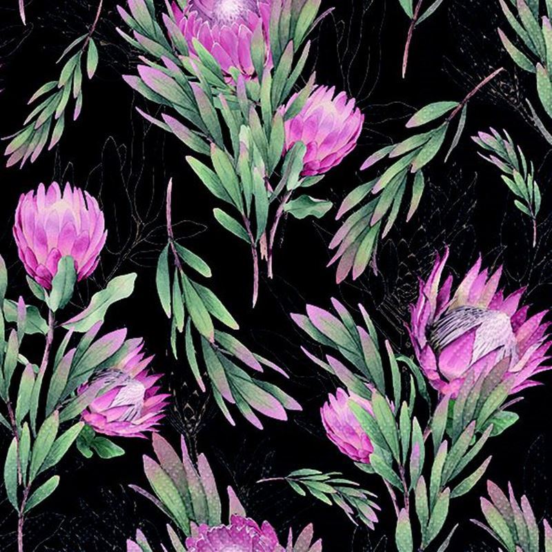 Paperie – Ambiente Luncheon 3-Ply 33x33cm Paper Napkins Pack of 20 Protea Black (Made in the Netherlands)