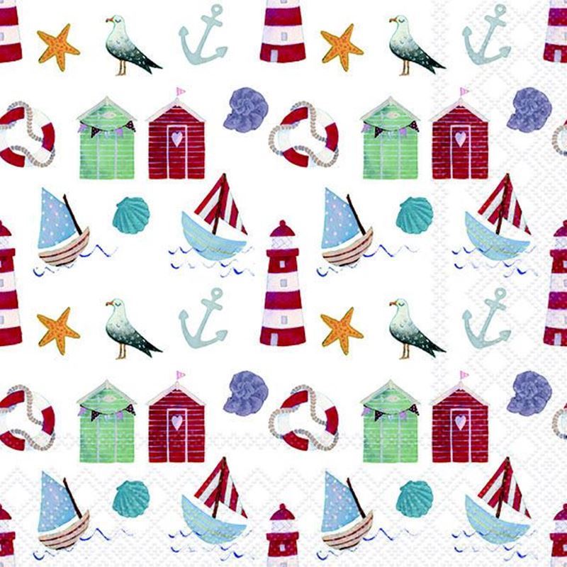 Paperie – Ambiente Luncheon 3-Ply 33x33cm Paper Napkins Pack of 20 Nautical (Made in the Netherlands)