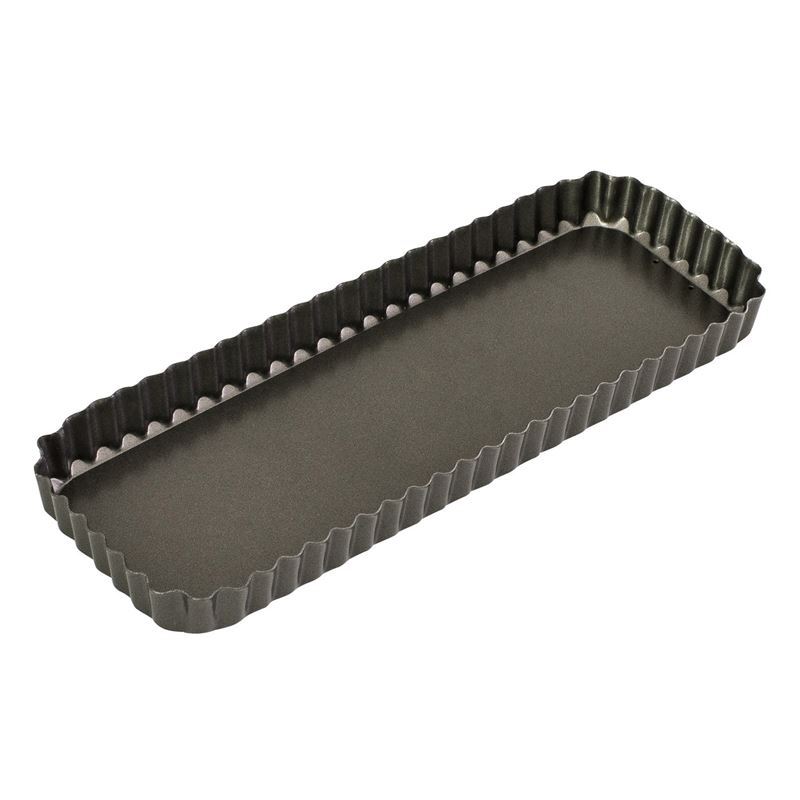 Bakemaster – Non-Stick Loose Base Rectangular Flan/Quiche Pan 36x13x3.5cmcm