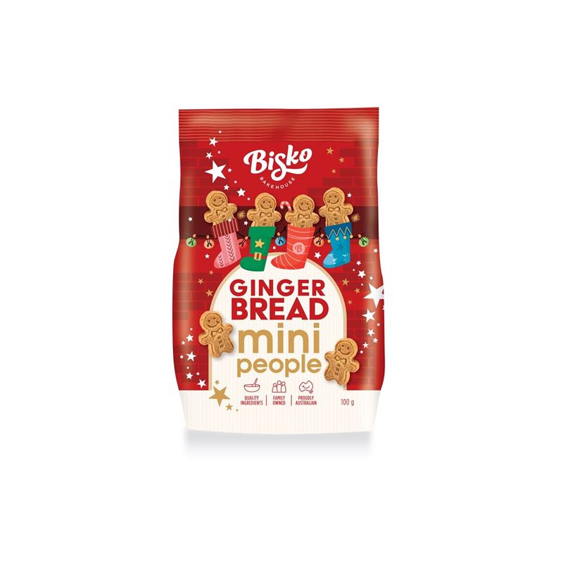 Bisko – Gingerbread Mini People 100g (Product of Australia)