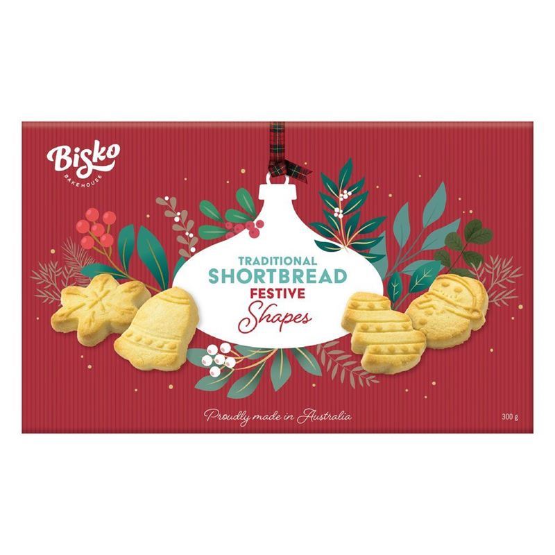 Bisko – Traditional Shortbread Festive Shapes 300g (Product of Australia)