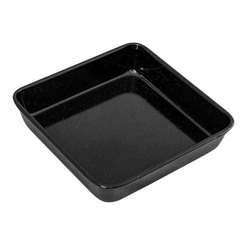 Bakemaster – Professional Vitreous Enamel Square Baking Pan 24x24x5cm Non-Stick