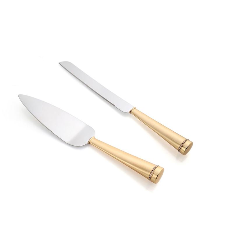 Whitehill – Stainless Steel with Gold Finish Handles Cake Knife and Server Set