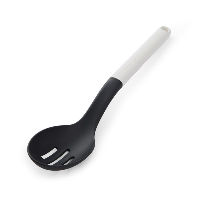KitchenAid – Classic Porcelain White and Nylon Slotted Spoon