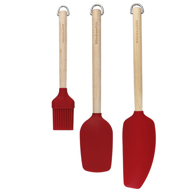 KitchenAid – Birchwood & Empire Red Silicone Baking Utensils Set of 3