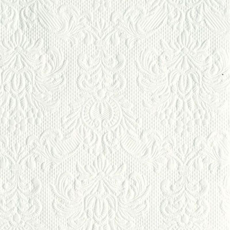 Paperie – Ambiente Cocktail 3-Ply 25x25cm Paper Napkins Pack of 15 Elegance White (Made in the Netherlands)