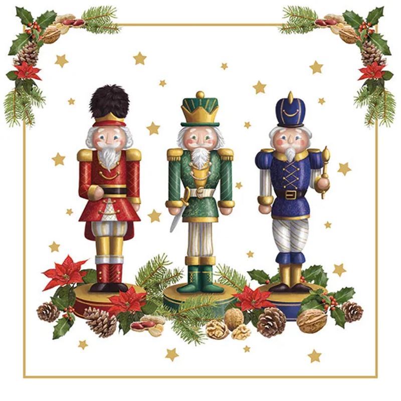 Paperie – Ambiente Luncheon 3-Ply 33x33cm Paper Napkins Pack of 20 Bearded Nutcracker (Made in the Netherlands)