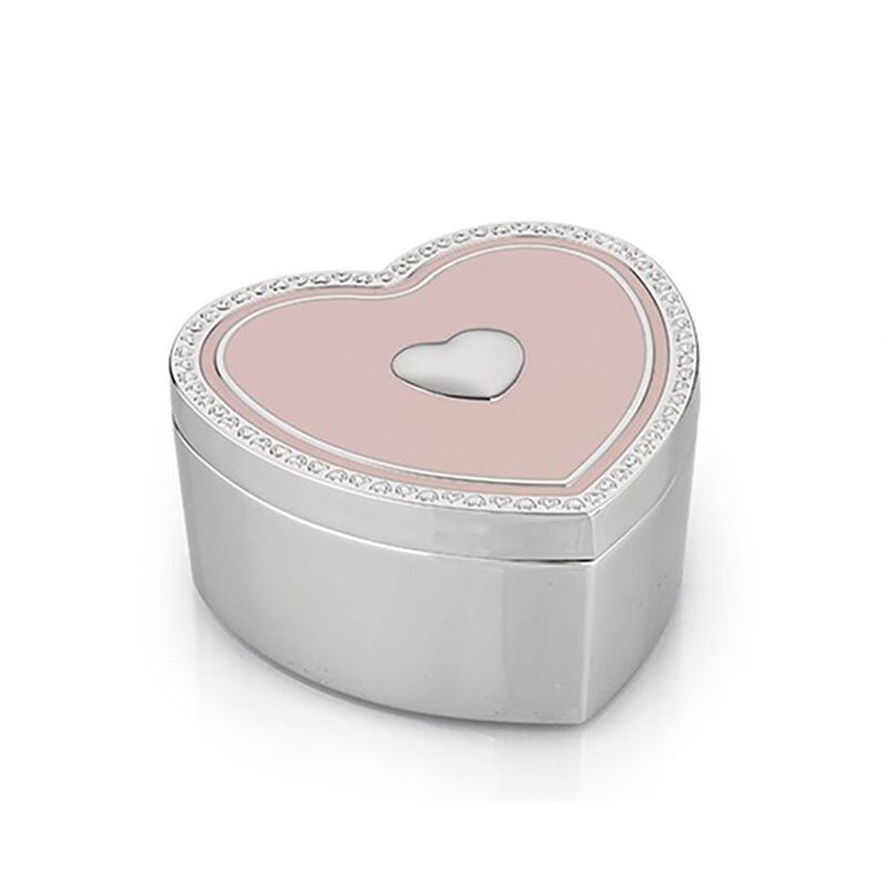 Whitehill – Pink Silver Finish Love Heart Trinket Box