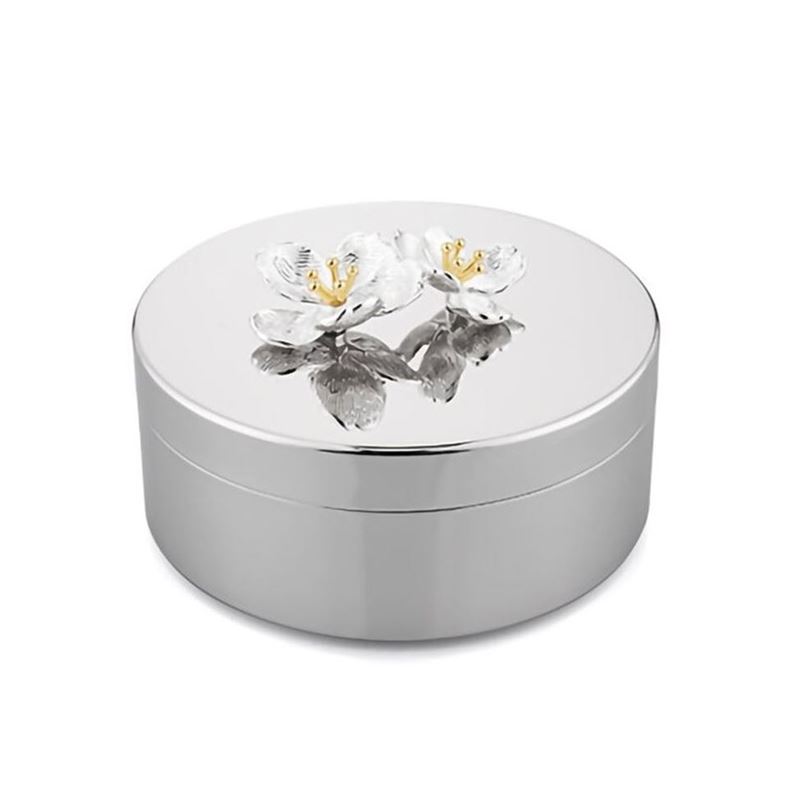 Whitehill – Blossom Deco Nickel Finish Heart Trinket Box 11.5x5cm
