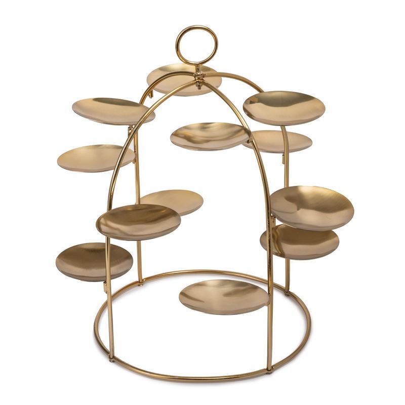 Artesa – Canape Brass Finish Tree with 12 Removable Metal Shelves 37.5x40cm