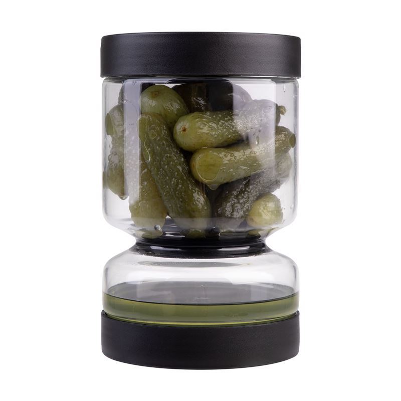 Appetito – Borosilicate Glass Pickle Jar 1.1Ltr Black
