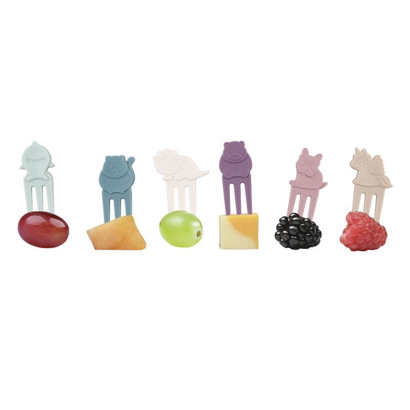 Melii Luxe – Food Picks Assorted Animals Set of 6