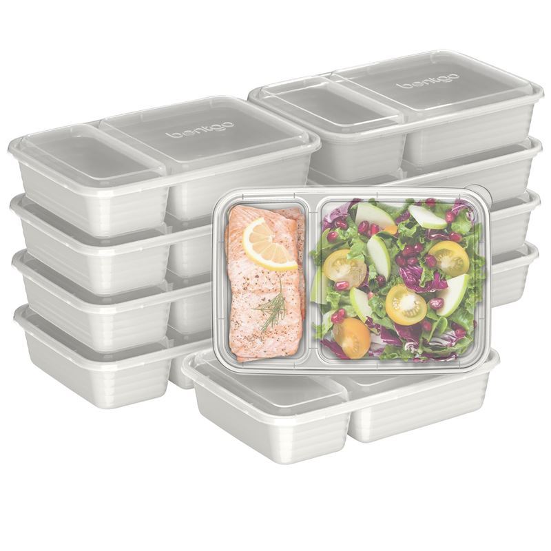 Bentgo – Prep 2 Compartment Container 10 Pack Whisper Grey
