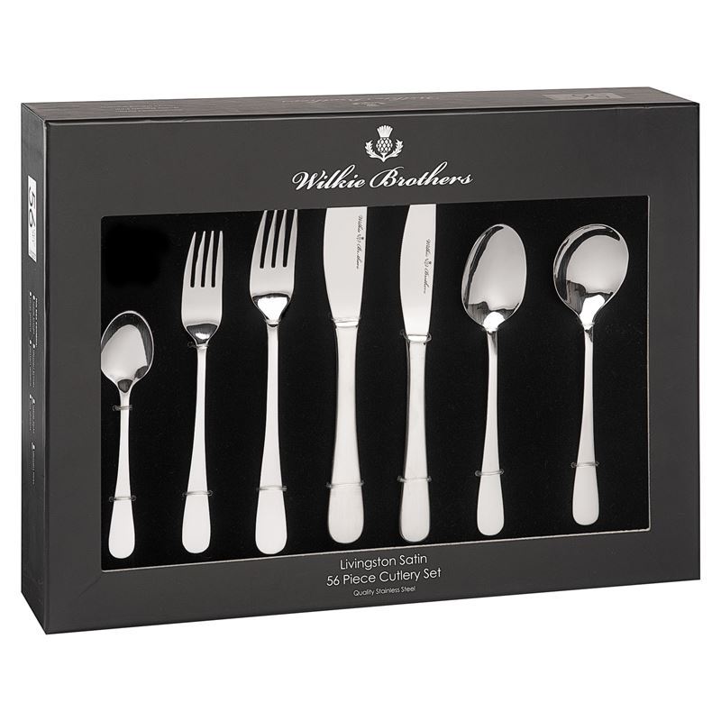Wilkie Brothers – Livingston Satin Finish Stainless Steel 56pc Cutlery Set