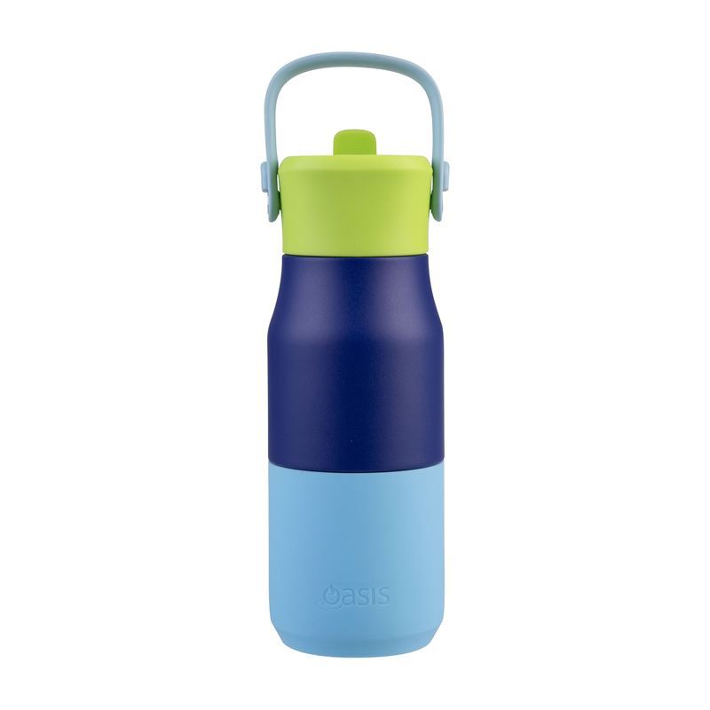 Oasis – Stainless Steel Double Wall Insulated Junior Drink Bottle with Sipper 400ml Peacock Blue